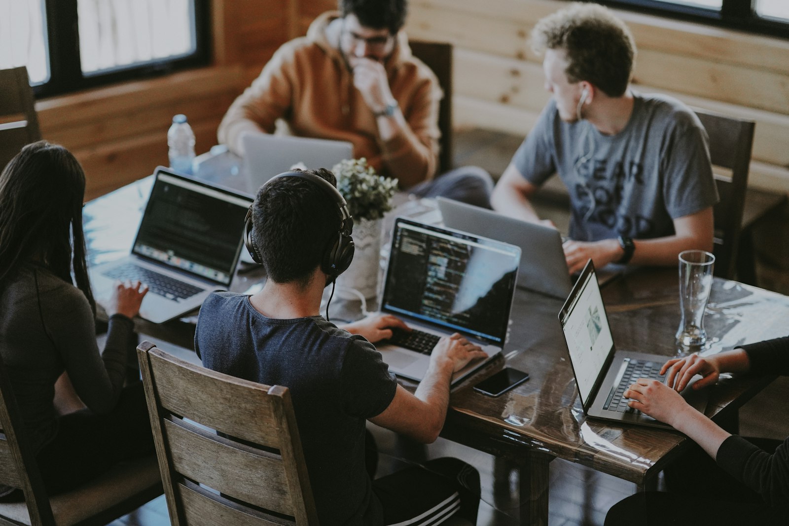 Software engineers collaborating on a custom web and enterprise software project